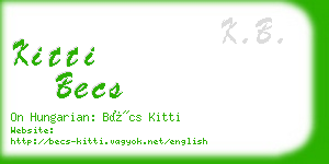 kitti becs business card